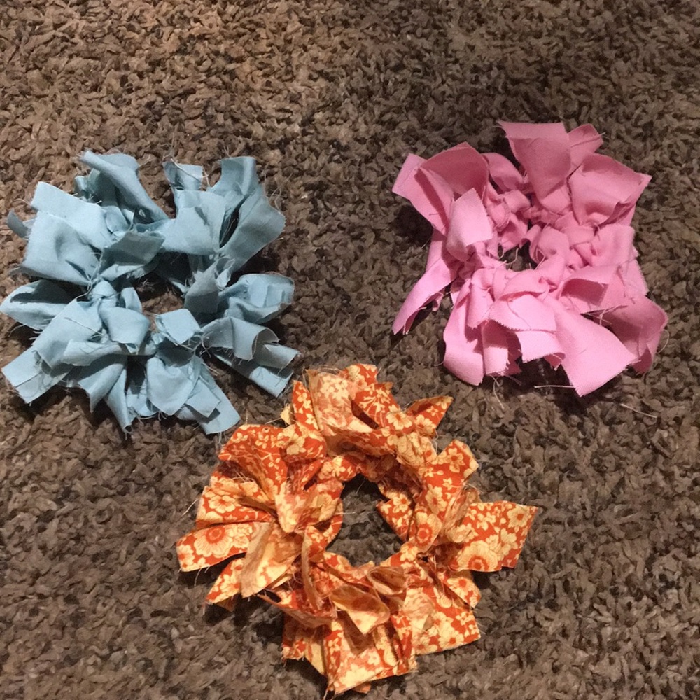 3 cheer/softball scrunchies
